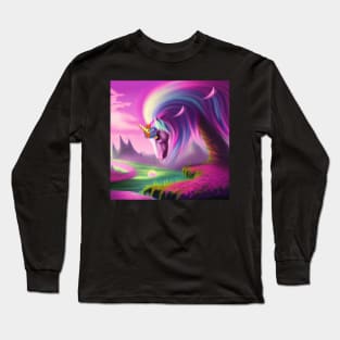 Unicorn Tree Realistic Long Sleeve T-Shirt